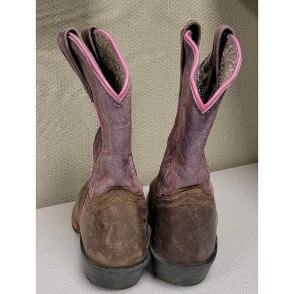 Dan Post Kids Majesty Leather Youth Boot Size 2D Brown Pink Purple - Picture 4 of 8